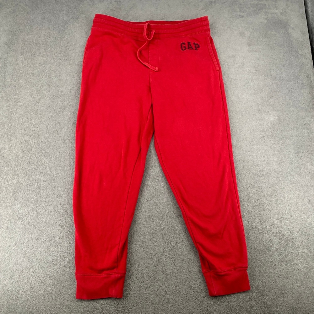 GAP Mens Fleece Joggers Red Logo Sweatpants Large 7638